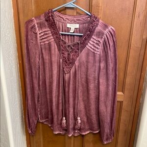 Vintage America Brand Women's Purple Boho Top